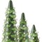 Casafield Set of 3 Hand Painted Ceramic Christmas Tree - Pre-Lit 8, 10, 12-Inch Trees with Lights